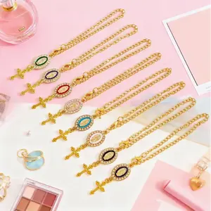 8pcs Rosary Car Charm Set, Steering Wheel Pendant Accessory, Durable & Stylish Decor for Various Vehicle Models, Great Valentine's Day, Party & Birthday Gift, Suitable for Rearview Mirror & Driving Protection