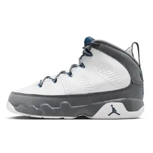 Little Kid's Jordan 9 Retro White/French Blue-Flint Grey (401811 100)