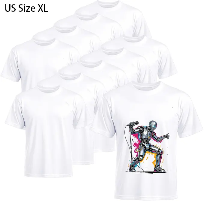 Joyclub 10 PCS Blank T-Shirts for Adults Unisex White Polyester Shirts Sublimation Crew Neck Short Sleeve Team Uniforms for  Fan Shirt DIY, Custom Soccer Team Tees & Class of 2026 Graduation Gifts, summerwins Mid Year Sale