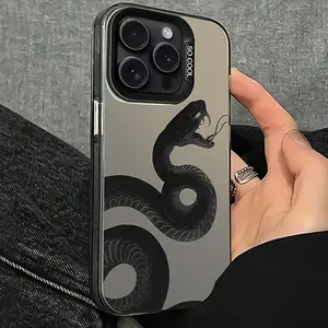 A Cool Electroplated Phone Case with a Fierce Venomous Snake Pattern, Suitable for iPhone 17 Air/16 Plus/15 Pro Max/14 Pro/13/12/11/XS Max/X Phone Case, Ideal for Holiday Gifts to Family, Friends, Lovers, and Girlfriends CY164