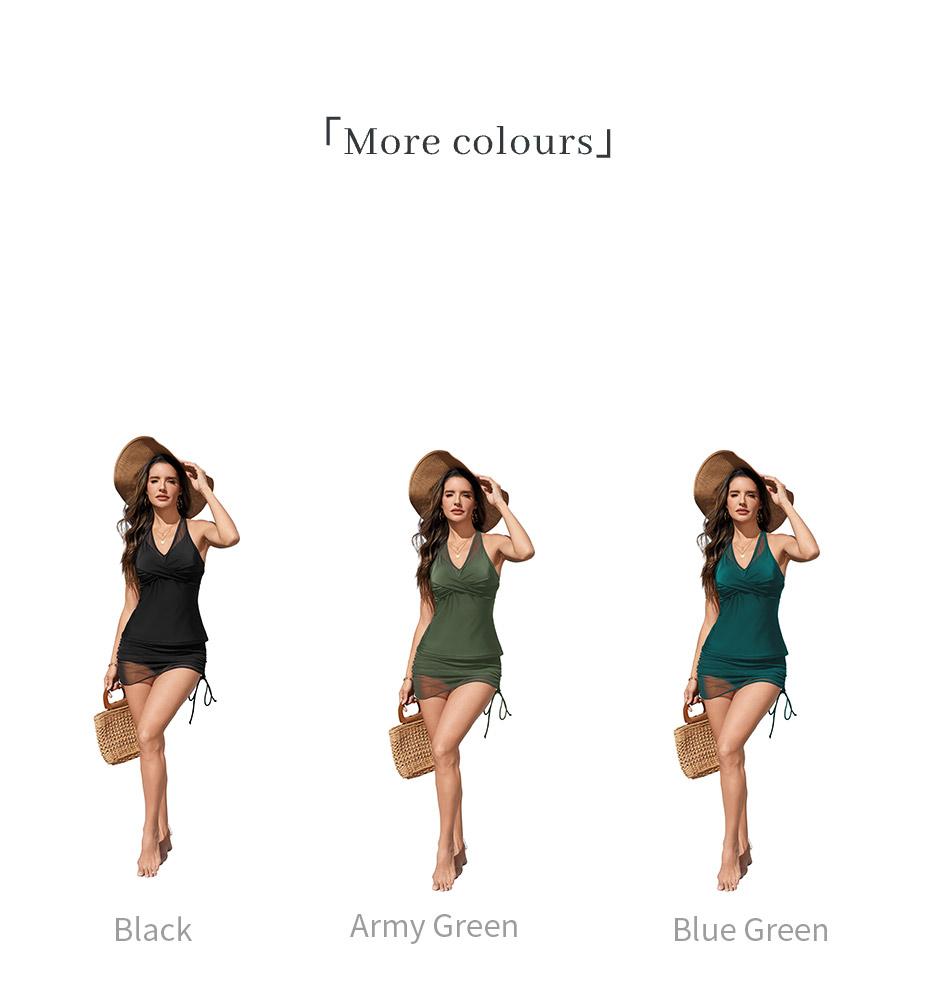 Chicovar Boutiques Womens High Waisted Bikini Sets Swim Skirt Mesh Swim Suits 2 Piece Tummy Control Bathing Suits