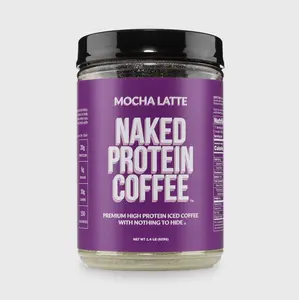 Naked Protein Coffee Mocha Latte - 20g Grass-Fed Whey & Premium Colombian Coffee - 17 Servings - No Artificial Additives - 95mg of Caffeine