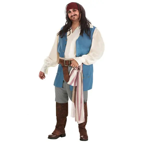 Plus Size Captain Jack Sparrow Men's Costume (© Disney)