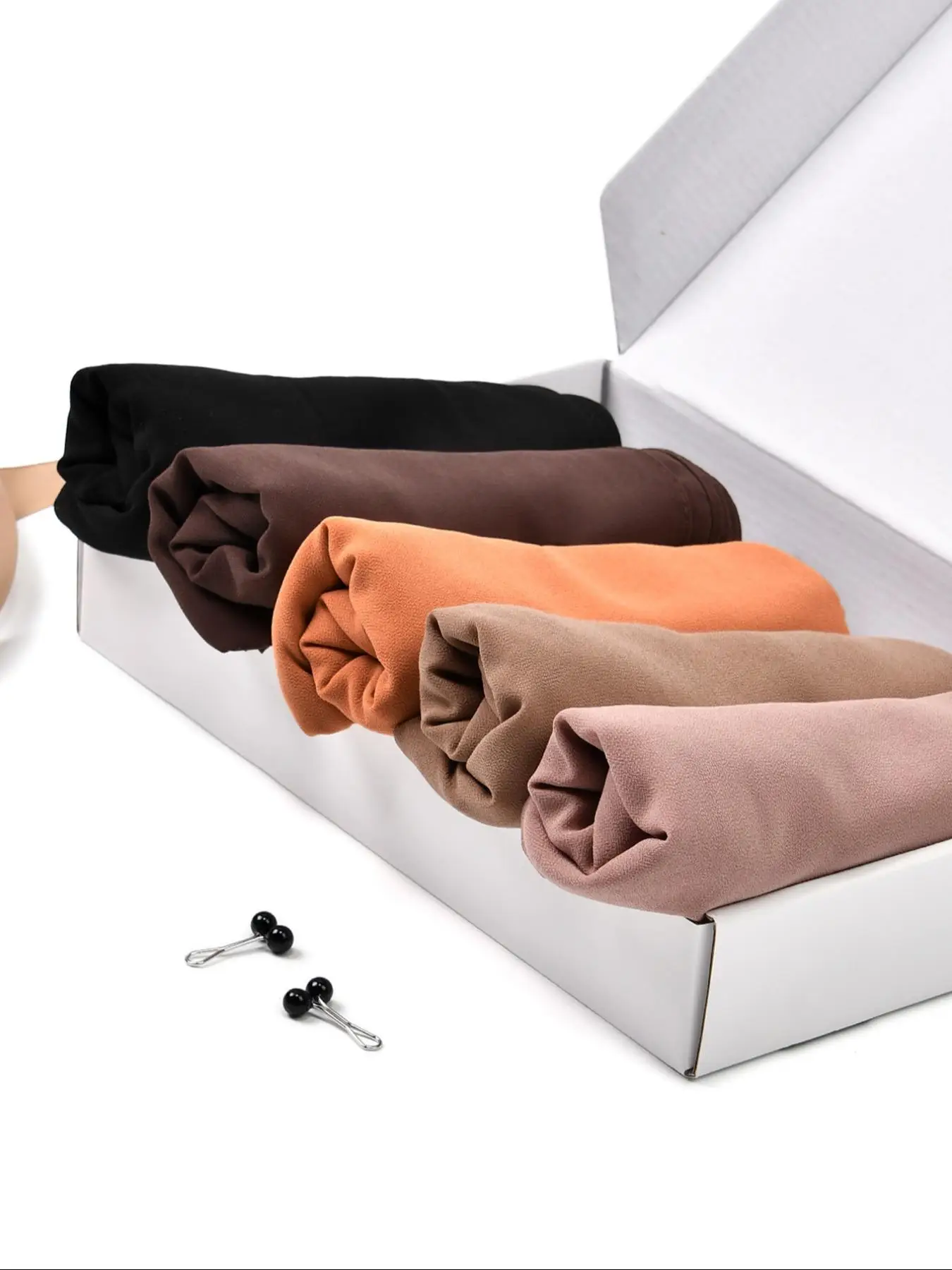 Women's Solid Color Chiffon Khimar Set, Casual Breathable Scarf with Hair Clips, Fashion Accessories for Daily Wear
