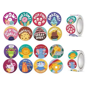 300pcs Roll Round Teacher Reward Stickers for Kids - Good Behavior (8 Styles) 30mm Round