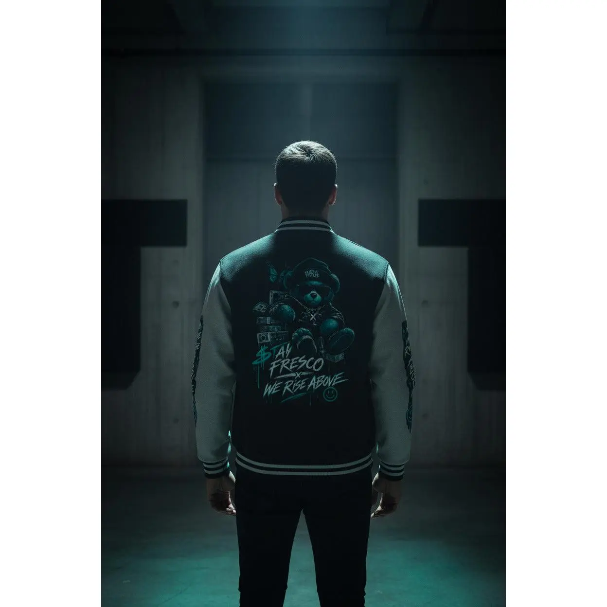 $t@Y Fr3$c0 Heavyweight letterman jacket
