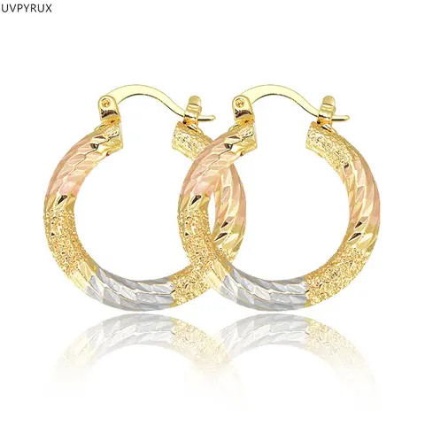 Women's 2-Pair 18K Gold Plated Non-Tarnish Minimal Round Hoop Earrings - Huggy Circular Shape Gold Metal Earrings for Female Daily Wear, Weddings