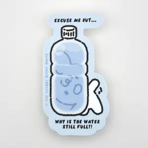 Drink More Water Vinyl Sticker - Waterproof, Dishwasher Safe, Heavyduty Vinyl