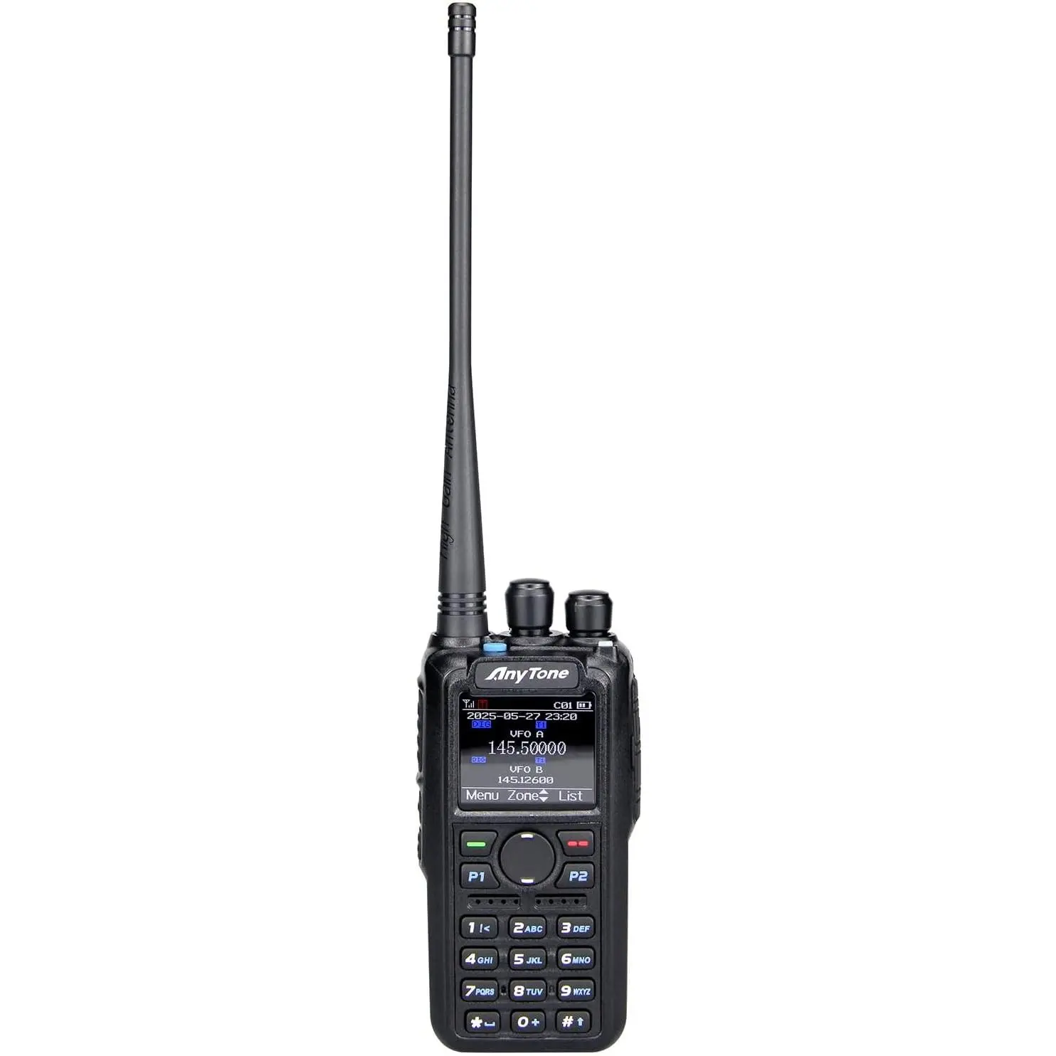AT-878S VHF DMR Handheld Radio, 10W Digital/Analog Ham Radio with GPS/APRS, True 2-Slot Tier II, 4000 Ch & 200K Contacts, AE256, VFO, Dual Display for Amateur Radio, Off-Road, Emergency & Outdoor