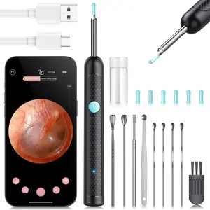 Wireless Visual Earpick, Earwax Remover Tool, 8 counts Ear Kit, Rechargeable Ear Cleaner with 1080P Camera for iOS & Android, Birthday &Christmas Gift
