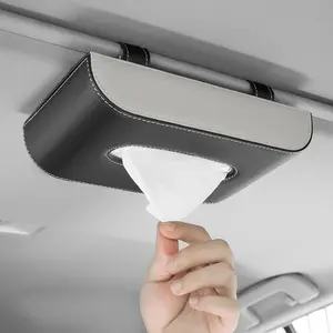 Hanging Car Tissue Box Visor Mount, Vehicle Paper Towel Dispenser for Car Interior, Auto Tissue Holder with Storage for SUV & Sedan, Car Accessories