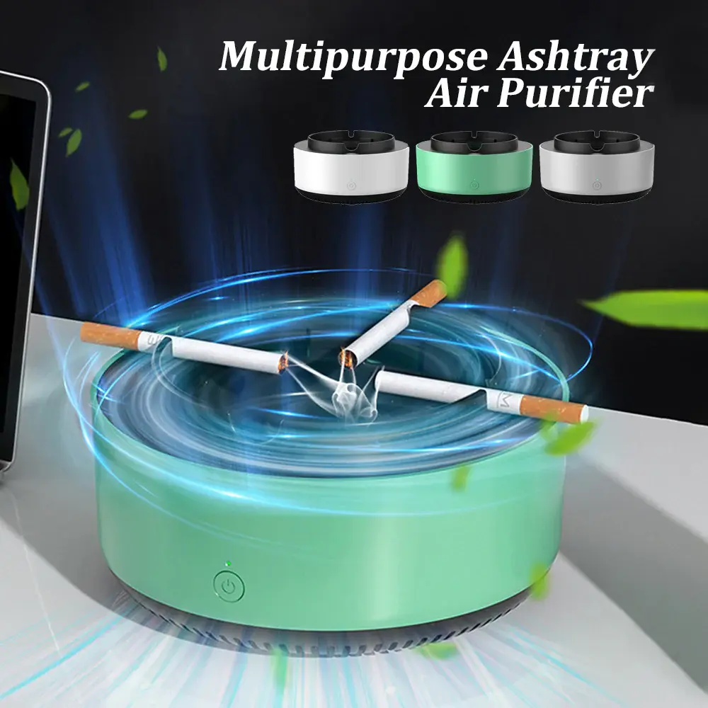 Smoke Removal Air Purification Ashtray Anion Purification Practical Automatic Purifier Ashtray Portable Gadgets for Car Ashtray Does not apply