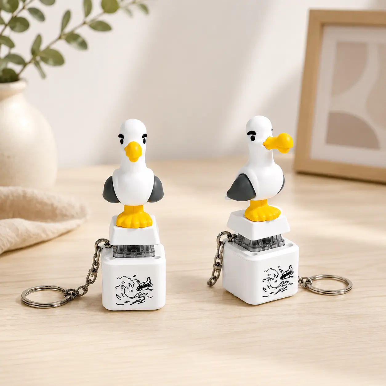 2Pack Seagull Keychain with Unique Design and Chain for Everyday Use