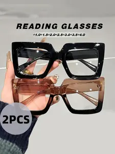 2pcs Ultralight Reading Glasses for Women and Men, Far Sighted Optical Glasses with +1.0 to +4.0 Magnification, Perfect Christmas Gifts