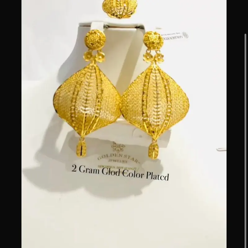 High quality fashion earrings and ring 22k color