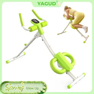 Adjustable Ab Workout Machine with LCD Display, Foldable Core Trainer, 440 lbs Capacity Home Gym Equipment for Abs, Arms & Legs Training for Women