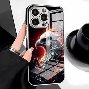 Eagle Pattern Luxury Electroplated hd Glass iphone case for iPhone 16ProMax 15 14 13 12 11 Plus cases camera full protector fashion high quality design gift electroplate anti drop durable