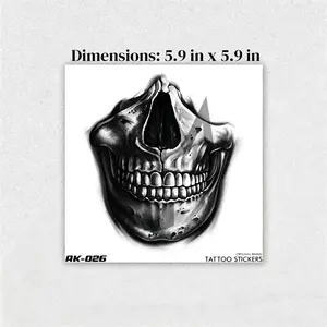 Flower Skull: Creative Skull-Patterned Wrist Tattoo Stickers for Men | Temporary Tattoos | Waterproof Tattoos