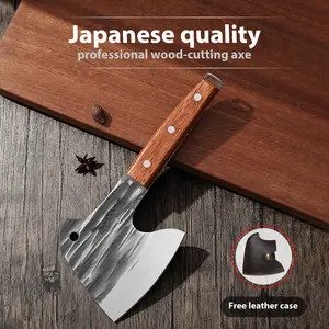 Japanese Kitchen Knife High Quality Original Japan Forged Stainless Steel Butcher Knife Bone Chopping With leather case