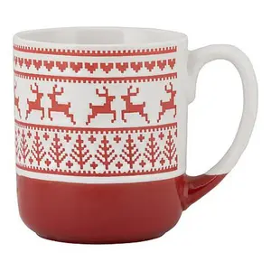 10 Strawberry Street Embossed Reindeer Mug 4-Pack