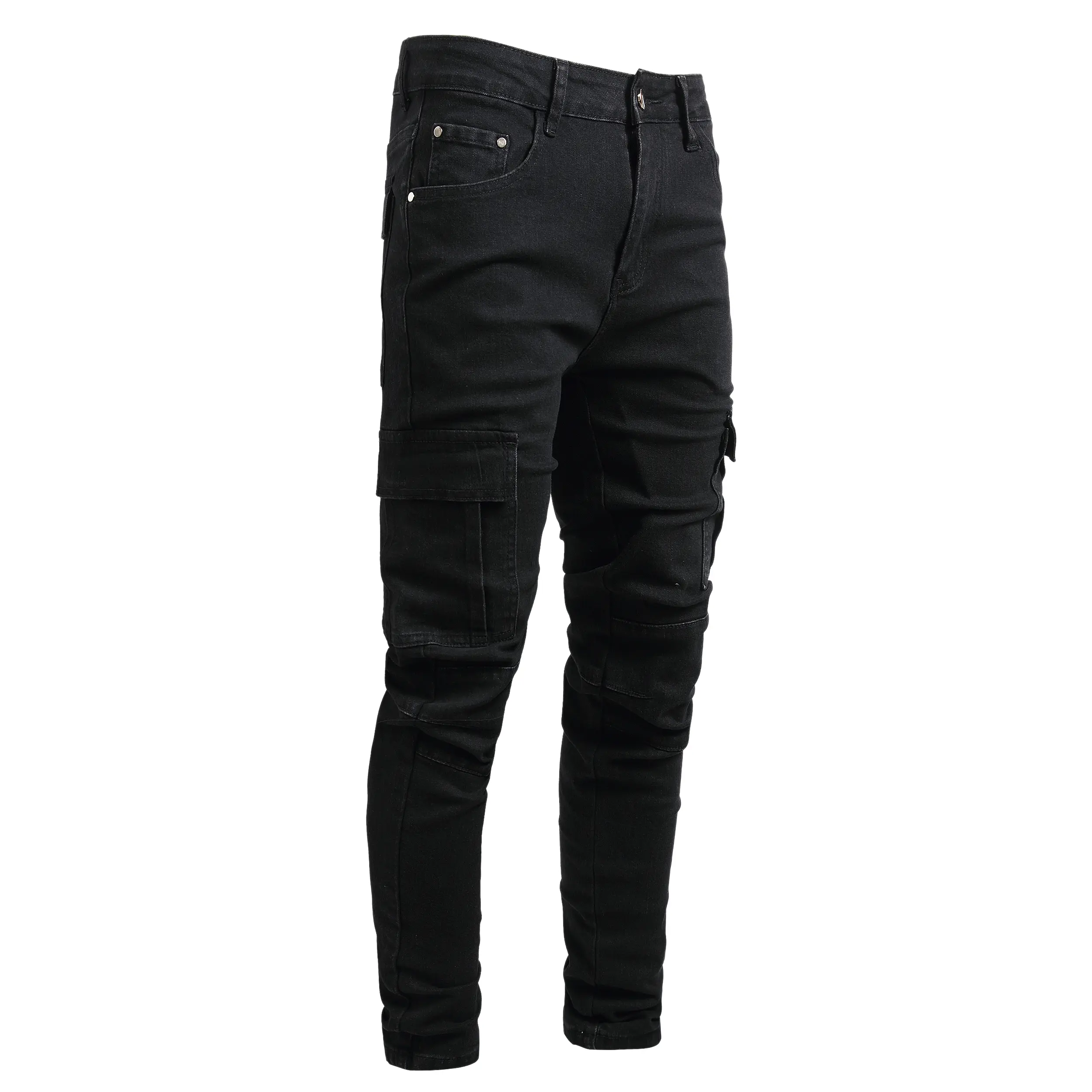 JUNBAOSS Men's Slim Fit Cargo Stretch Jeans Skinny Jeans, Distressed Straight Leg Fashion Casual Comfort Flex Waist Brown Cargo Pants Denim Pants, Menswear Trouser Streetwear Jean with Plain Pockets Durable Outdoor FallFreshness summerwins