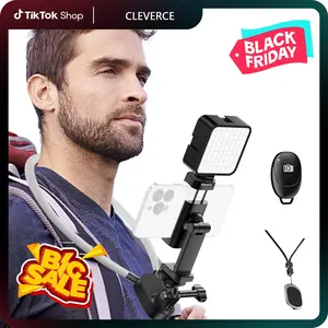 Neck Phone Holder, Hands Free Magnetic Neck-Mounted Phone Holder with Remote Control, Adjustable POV/Vlog Chest Phone Holder for Recording and Filming, Compatible with iPhone 16 15 14 13 12 Android Seires and Action Camera