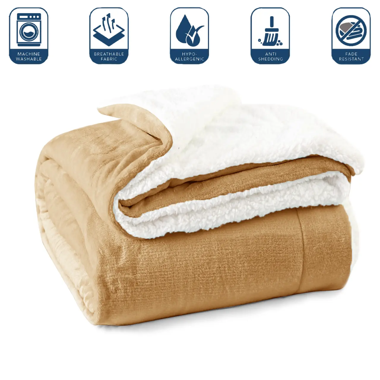 Sherpa Fleece Blanket | Reversible Warm Sherpa Fleece Blankets For Twin & Queen Size Bed | oversized 420 GSM Ultra Soft Sofa Bed Plush Blanket