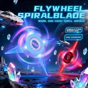 1 handheld four blade bearing flywheel rotating sword, laser sword, Light up saber, 8 light effects, LED light, Type-C charging, perfect choice for role-playing and science fiction enthusiasts, ideal gift for adults, children, and holidays