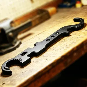 8-in-1 Heavy-Duty Wrench: Constructed from carbon steel; this multi-purpose combination wrench integrates various functions into a single tool, designed specifically for equipment maintenance and nut removal during fieldwork and outdoor operations.