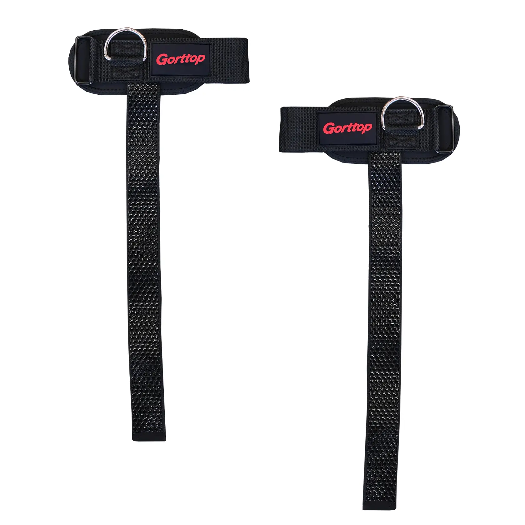 Gorttop Unisex Padded Fabric Lifting Straps with Reinforced D-Ring, Heavy Duty Anti-Slip Grip Wrist Support, Secure Wrap for Deadlifts Powerlifting, Adjustable Gym Strength Training Gear