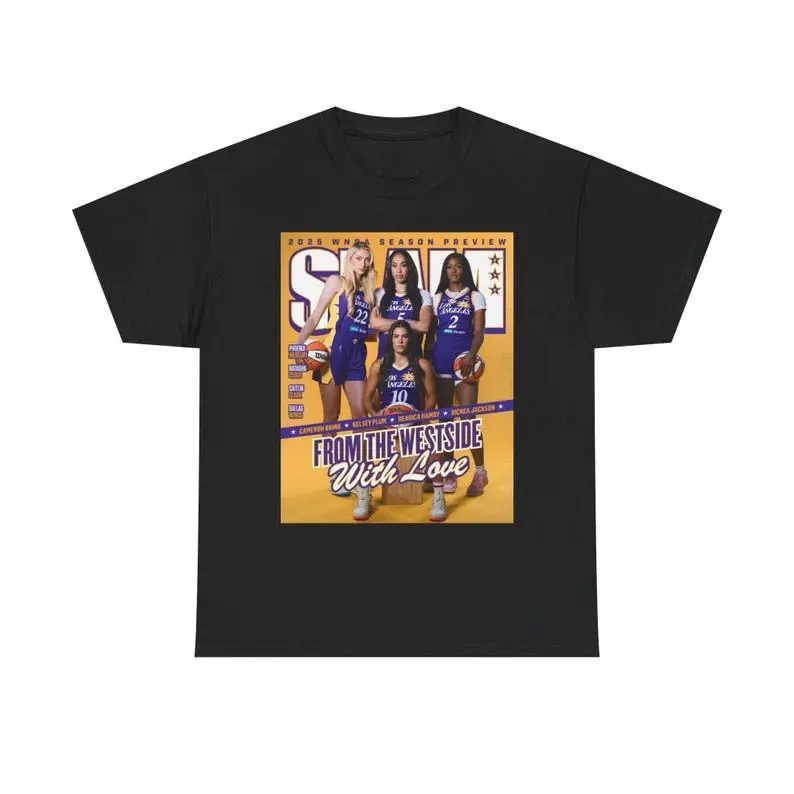SLAM 256 Los Angeles Sparks T-Shirt Kelsey Plum Dearica Hamby Cameron Brink Rickea Jackson Tee WNBA Shirt