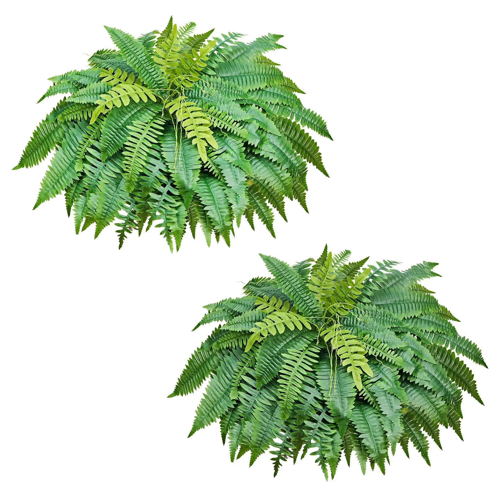 【SummerFinds】VEVOR Artificial Ferns, 48 Inch Fake Boston Fern Bush Plant with 67 Fronds, Faux Greenery for Indoor/Outdoor Decor, Silk & LDPE, Suitable for Home Porch Garden Office Living Room Planter, Set of 2