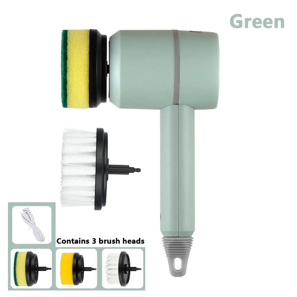 Revolutionize Your Cleaning Routine with the 3-in-1 USB Rechargeable Electric Cleaning Brush - Perfect for Kitchen and Bathroom!