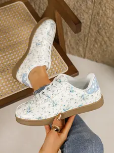 Women's Large Size Thick Sole Sports Shoes, Breathable Walking Shoes, Comfort Support, Casual Textile Upper, Rubber Outsole, All-Season Outdoor Sneakers, Thick Soled Sneakers, White Sneaker