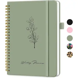 Undated Weekly Planner Weekly To Do List Notebook with Goal & Habit Tracker Organizer A5 Weekly Planner with Spiral Binding 6.1" x 8.2" Green