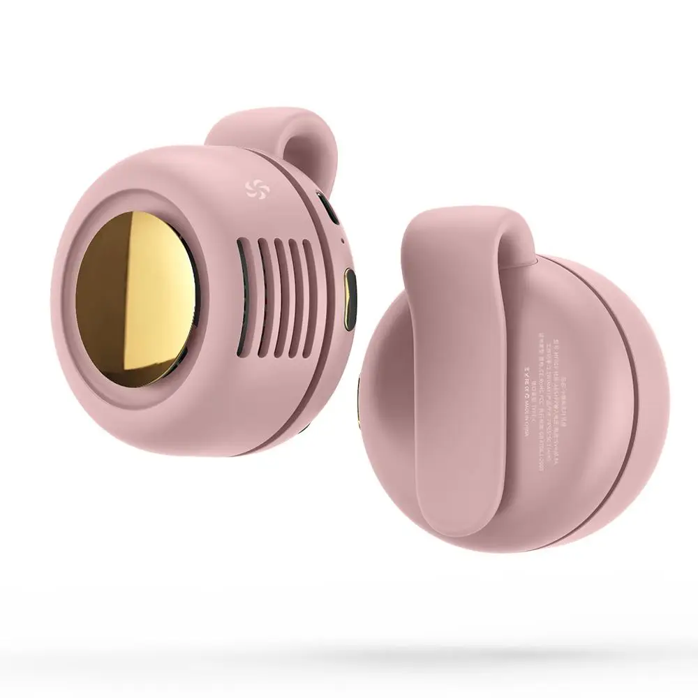 Portable Silent Mini Bladeless Electric Fan, Adjustable 3-speed Suspended Waist Fan, Rotating Body Fan, Suitable for Outdoor Travel