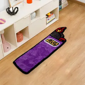 Lighter Pattern Tufted Rug, Machine Washable Rugs, Soft Washable Rugs, Household Decorative Rug, Long Entrance Door Mat, Home Living Room Bedroom Non-Slip Wear-Resistant Decorative Carpet