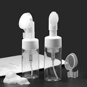 Empty Facial Cleanser Foaming Bottle Mousse Foam Gel Head Wash Brush Foam Bottle Pressure Type Cleansing Milk Beater， Mini Foaming Soap Pump Dispenser