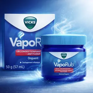 VICKS VapoRub Chest Rub External Ointment - 50ml (1.76oz) 1/2/3 Packs, Healthcare Menthol & Eucalyptus Vapor Balm for Cold, Cough & Congestion Relief, Easy Breathing, Muscle Ache Support