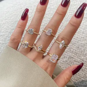 [Special Order] Zircon Jewelry Wedding Band, Wedding Rings for Women, 0.3 ct D Color VVS1 Lab Created Diamond Sterling Silver Rings Half Eternity Stackable Engagement Ring Anniversary Band Size 5-9 with jewelry box