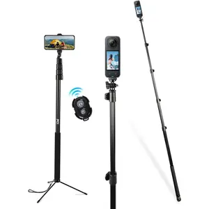 118" Long Selfie Stick for 360 Cameras ,9.8ft with  Remote, Selfie Stick for , Android, Fit for Insta360 X5, X4, ,DJI Action 5 Pro  Pocket 3(29 to 118")