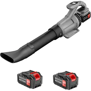 Leaf Blower with 2 x 4.5Ah 21V Batteries and Fast Charger, 3 Speed Modes 650CFM Brushless Leaf Blower for Yard, & Use