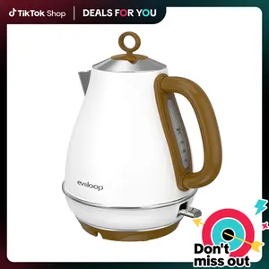 [Deals For You Days]EVOLOOP 1.7L Electric Kettle BPA Free Stainless Steel Tea Kettle 1500W Hot Water Boiler with Auto Shut Off & Boil-Dry Protection 120V/1500W