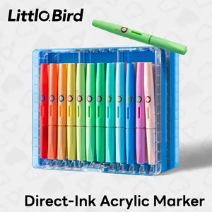 Littlo Bird Liquid Acrylic Markers - 36/60 Color Fluorescent Pens, Office Stationery, Writing Tools for Education & Office Use pen pencil