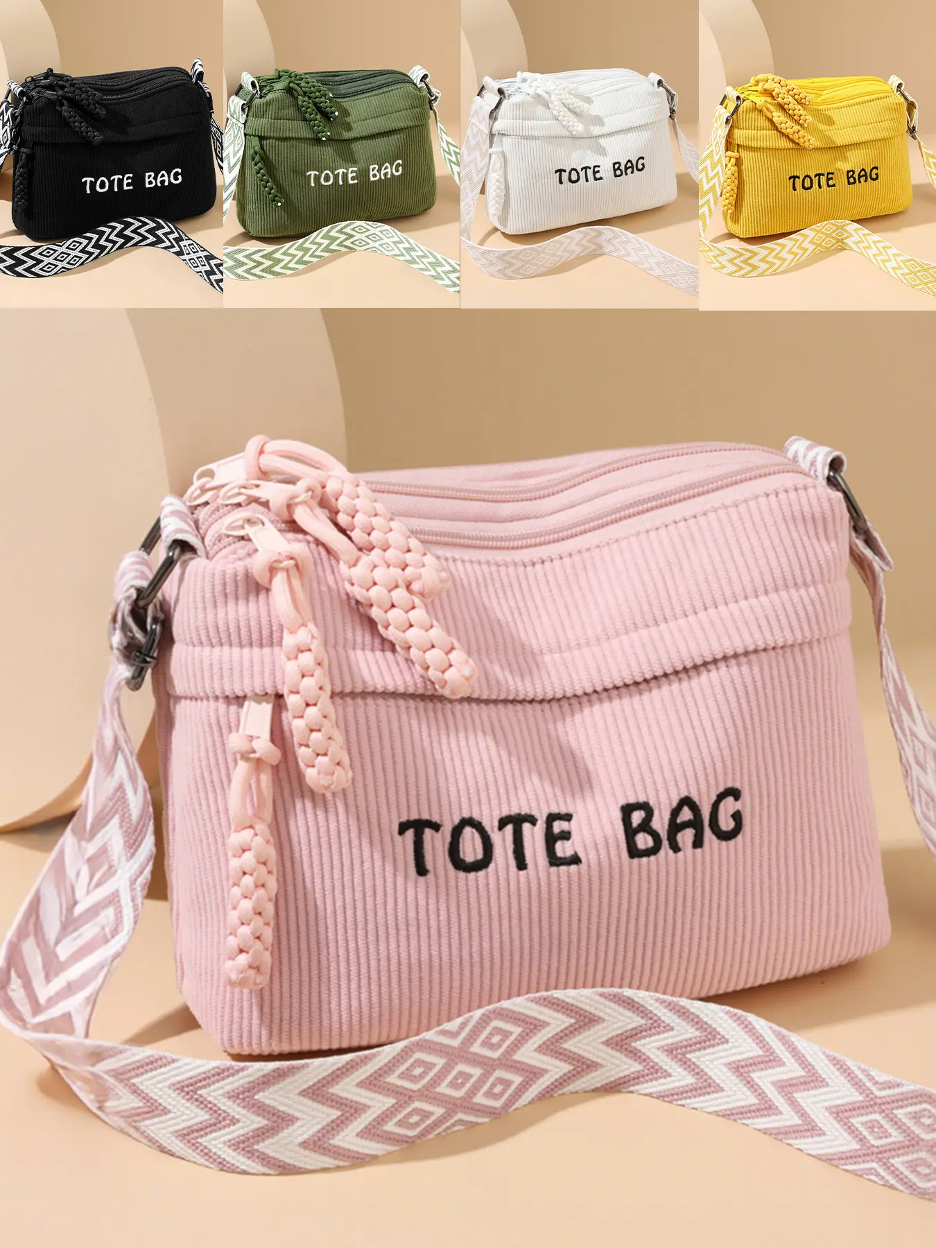 Stylish simple and casual one-shoulder messenger bag, niche design versatile woven wide shoulder strap messenger bag, Adjustable crossbody, classic and portable suitable for daily commuting, shopping and dating, Fashionable Crossbody Bag