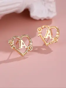 26 Initial Earrings for Women Cute Flower Heart Design Letter Earrings, Perfect Birthday Anniversary Gift, All Seasons Fashionable Jewelry Accessories, Heart Shaped Earrings