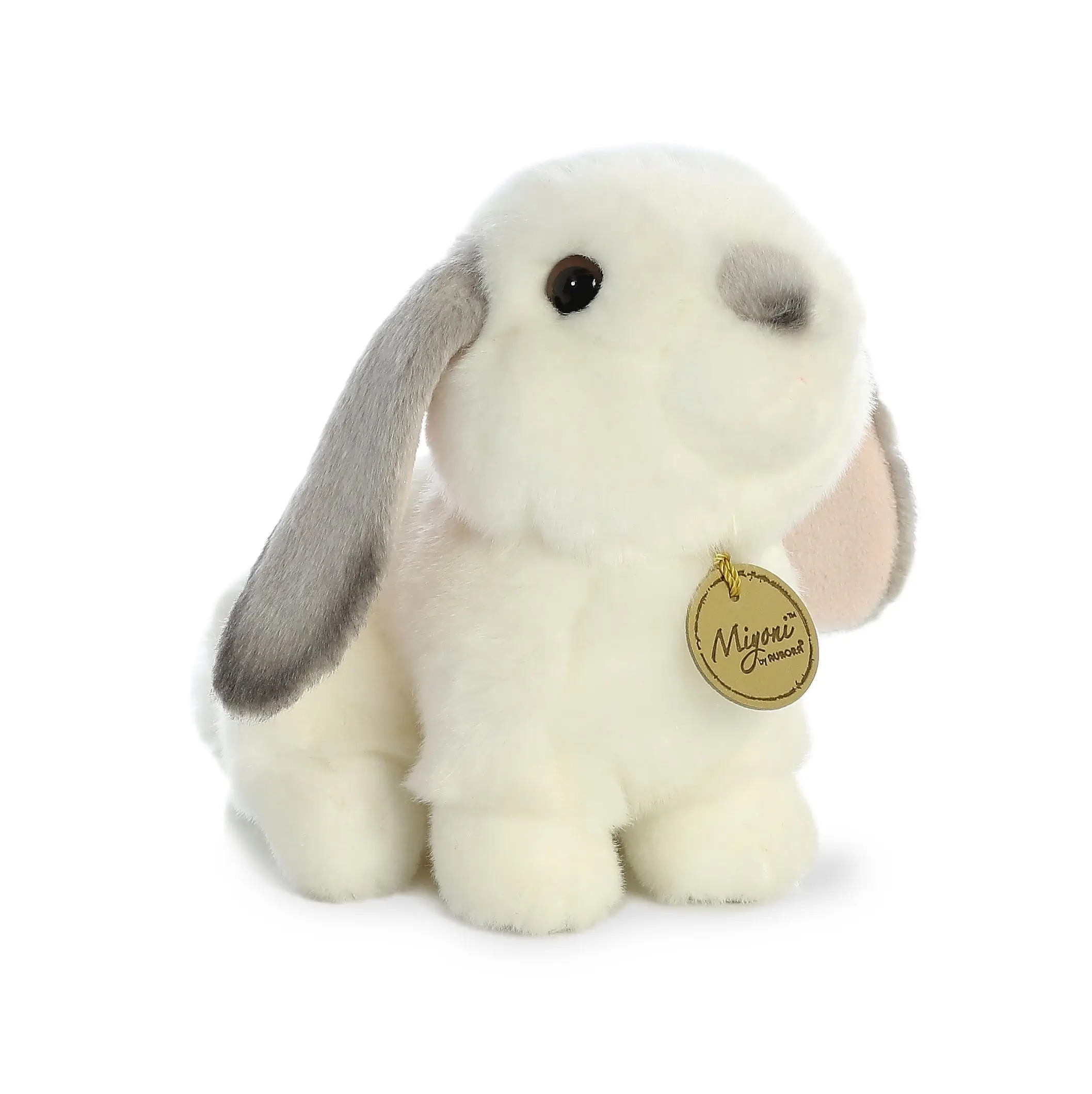 Aurora Miyoni Lop Eared Rabbit Stuffed Animal 8 Inch – Realistic Grey Plush Toy with Lifelike Details for Kids and Collectors