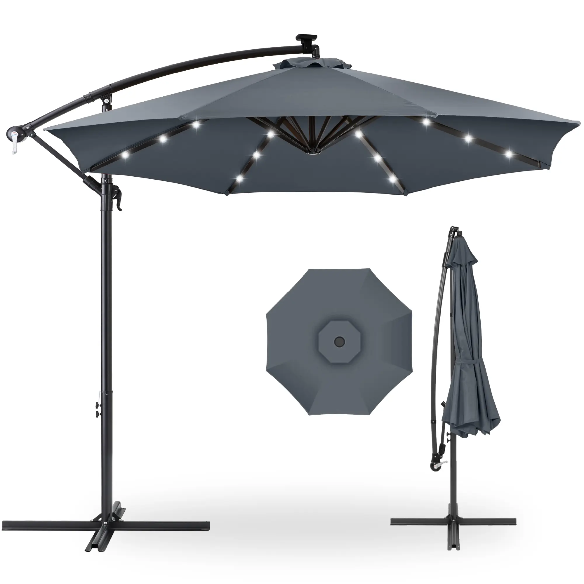 Best Choice Products 10ft Solar LED Offset Hanging Outdoor Market Patio Umbrella w/ Adjustable Tilt Best Choice Products 10ft Solar LED Offset Hanging Outdoor Market Patio Umbrella w/ Adjustable Tilt