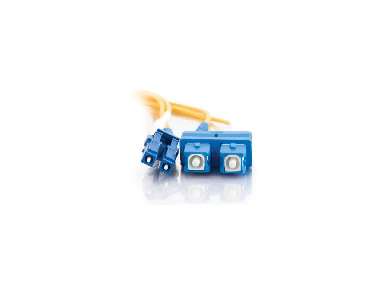 C2G 28950 OS2 Fiber Optic Cable - LC-SC 9/125 Duplex Single-Mode PVC Fiber Cable, Yellow (16.4 Feet, 5 Meters)