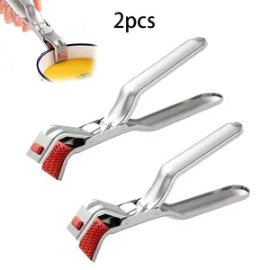 Temp ≤120℃Stainless Steel Heat Resistant Bowl Clip Set, 2-Piece Kitchen Utensils Tools, Microwave & Air Fryer Safe, Multi-Functional Food Holder
